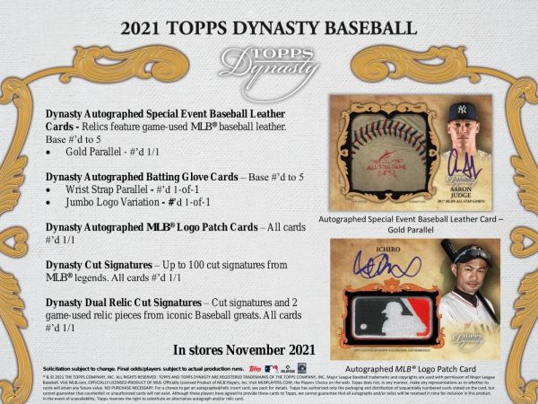 2021 Topps Dynasty Baseball Hobby 5 Box (Case)