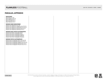 2020 Panini Flawless Football Hobby 2 Box (Case)