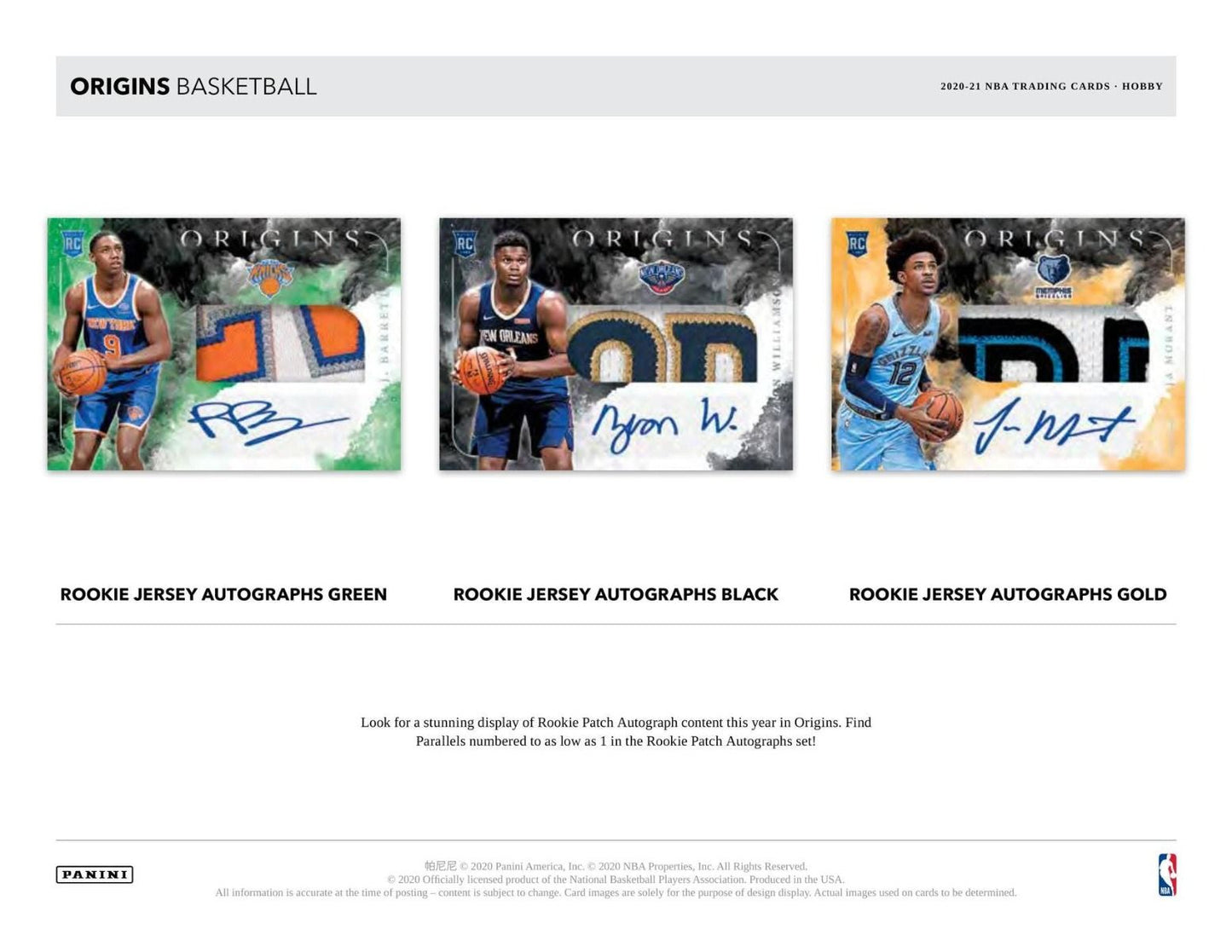 2020-21 Panini Origins Basketball Hobby (Box)