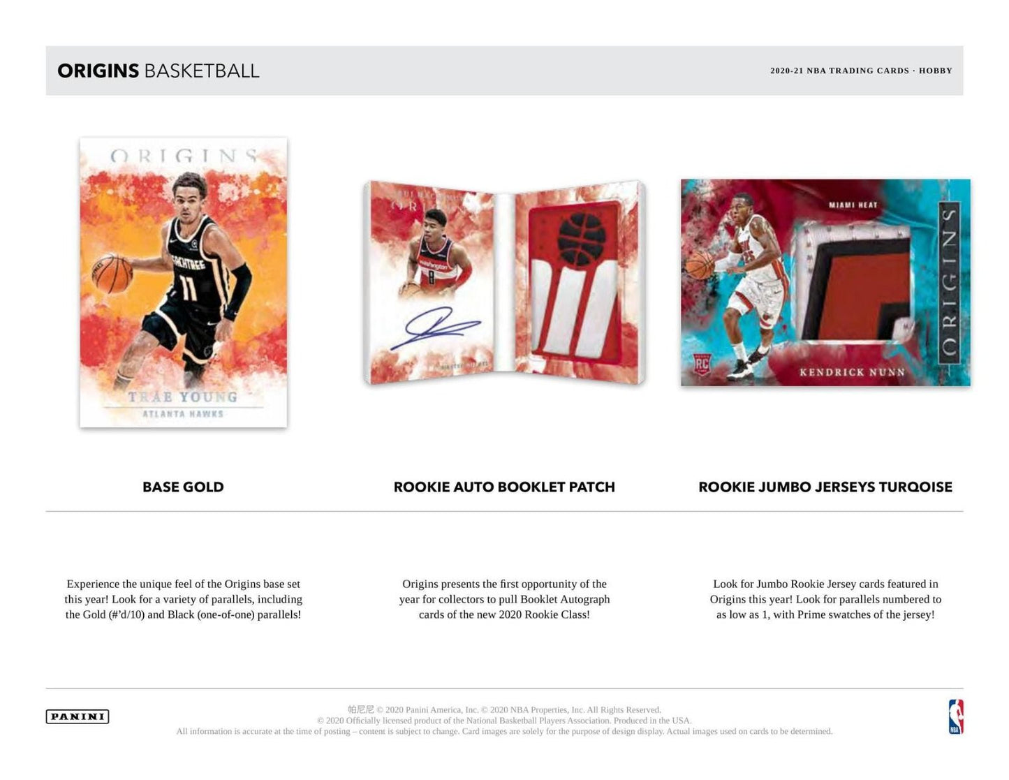 2020-21 Panini Origins Basketball Hobby (Box)