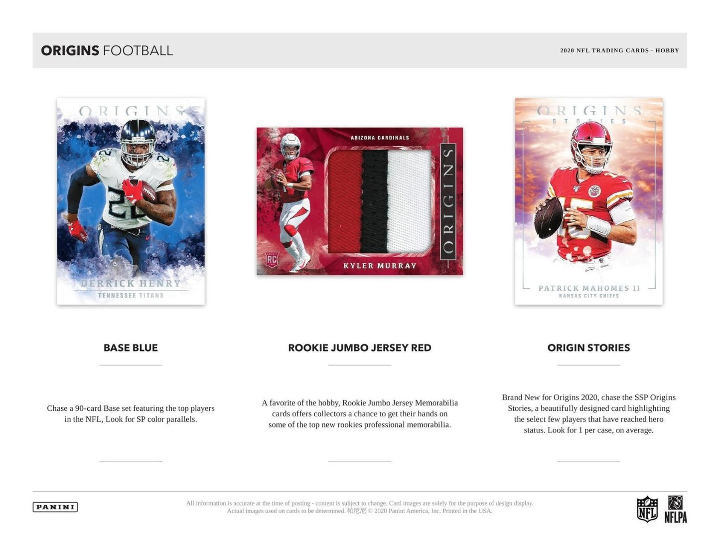 2020 Panini Origins Football Hobby 16 Box (Case)