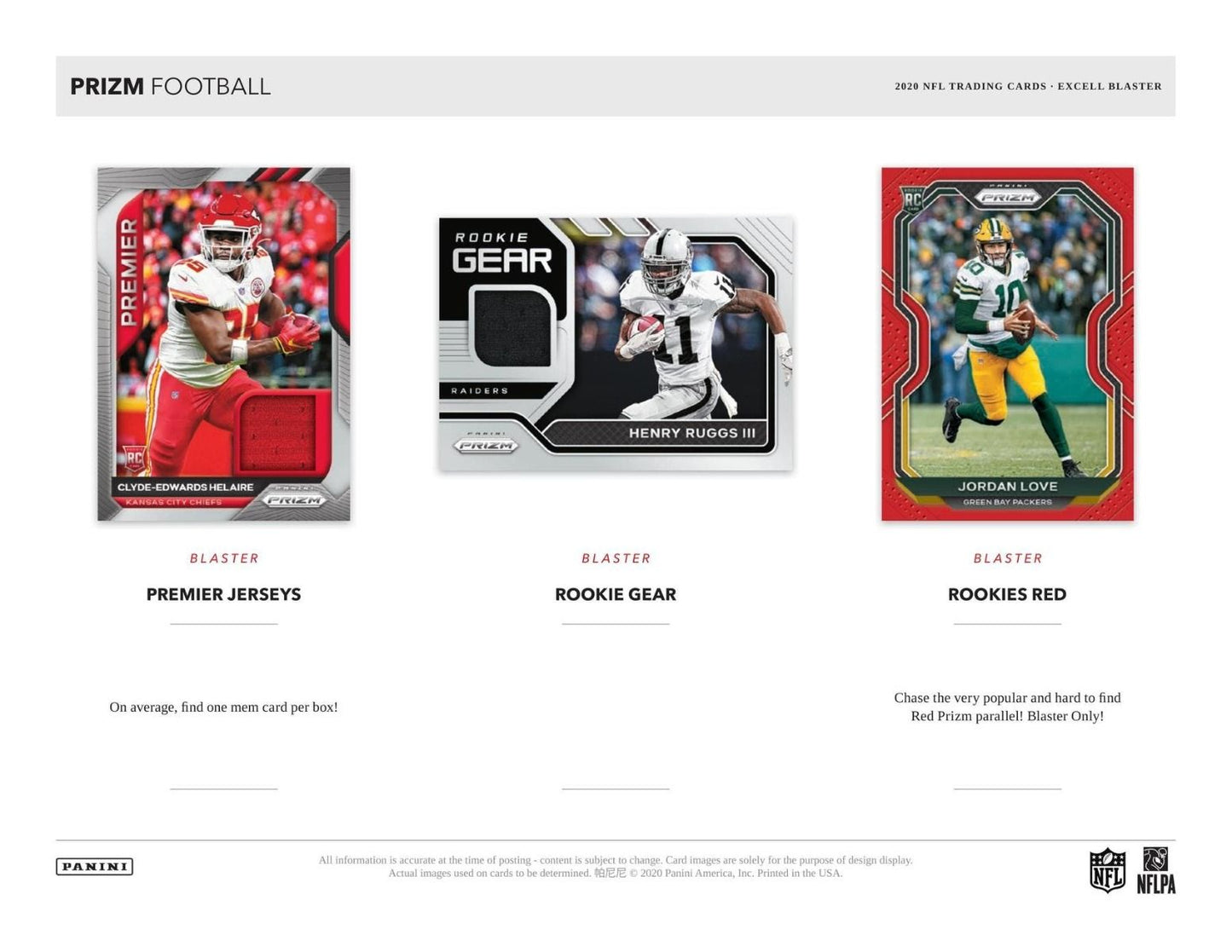 2020 Panini Prizm Football Blaster 20 Box (Case)