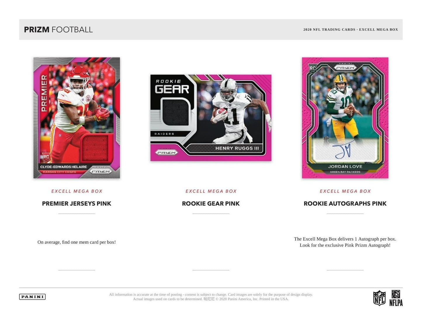 2020 Panini Prizm Football Mega 20ct (Target)(Box)