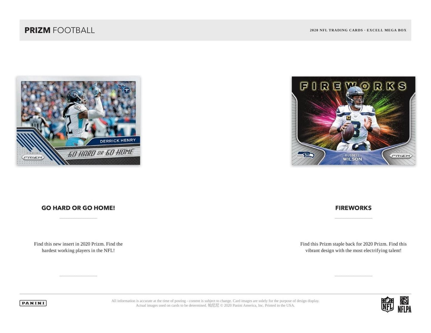 2020 Panini Prizm Football Mega 20ct (Target)(Box)