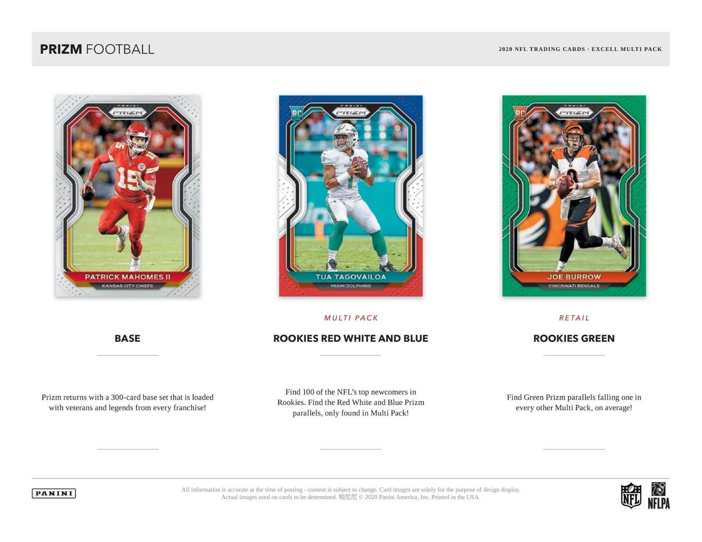 2020 Panini Prizm Football Multi-Pack Cello (Box)