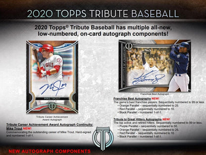 2020 Topps Tribute Baseball Hobby 6 Box (Case)