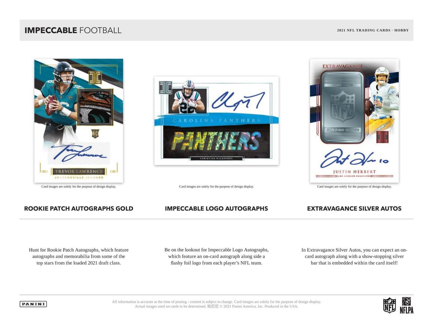 2021 Panini Impeccable Football Hobby 3 Box (Case)