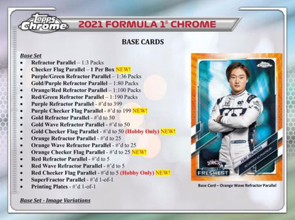 2021 Topps Chrome F1 Formula 1 Racing Hobby (Box)