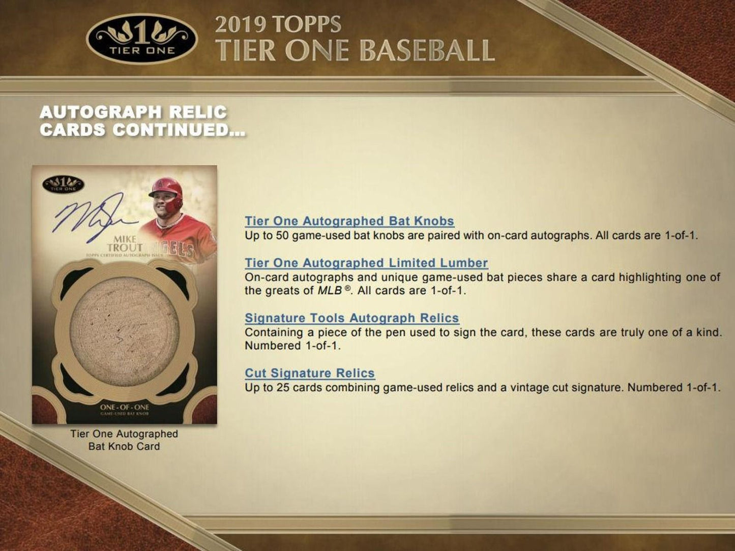 2019 Topps Tier One Baseball Hobby (Box)