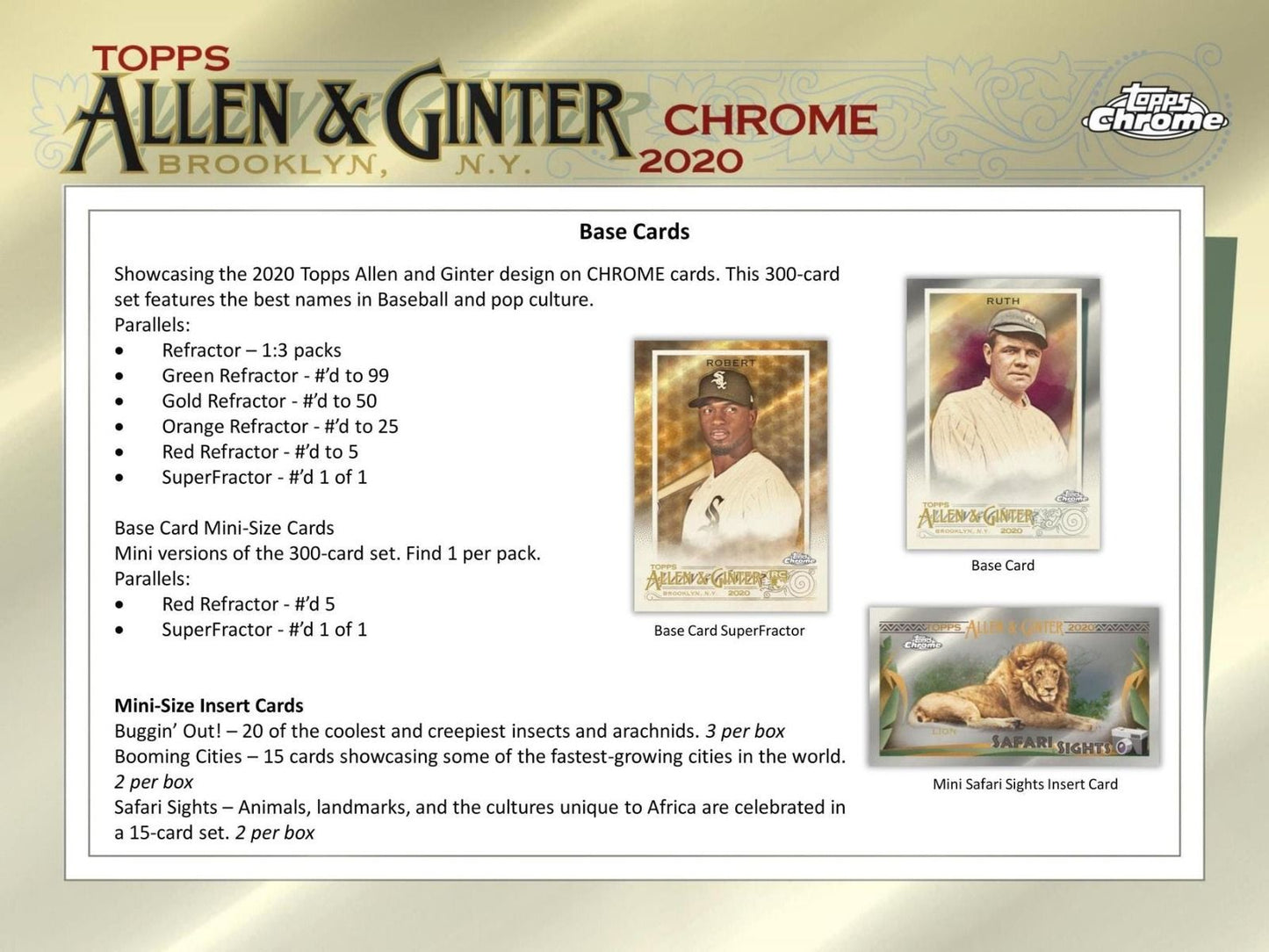 2020 Topps Allen & Ginter Chrome Baseball Hobby 12 Box (Case)