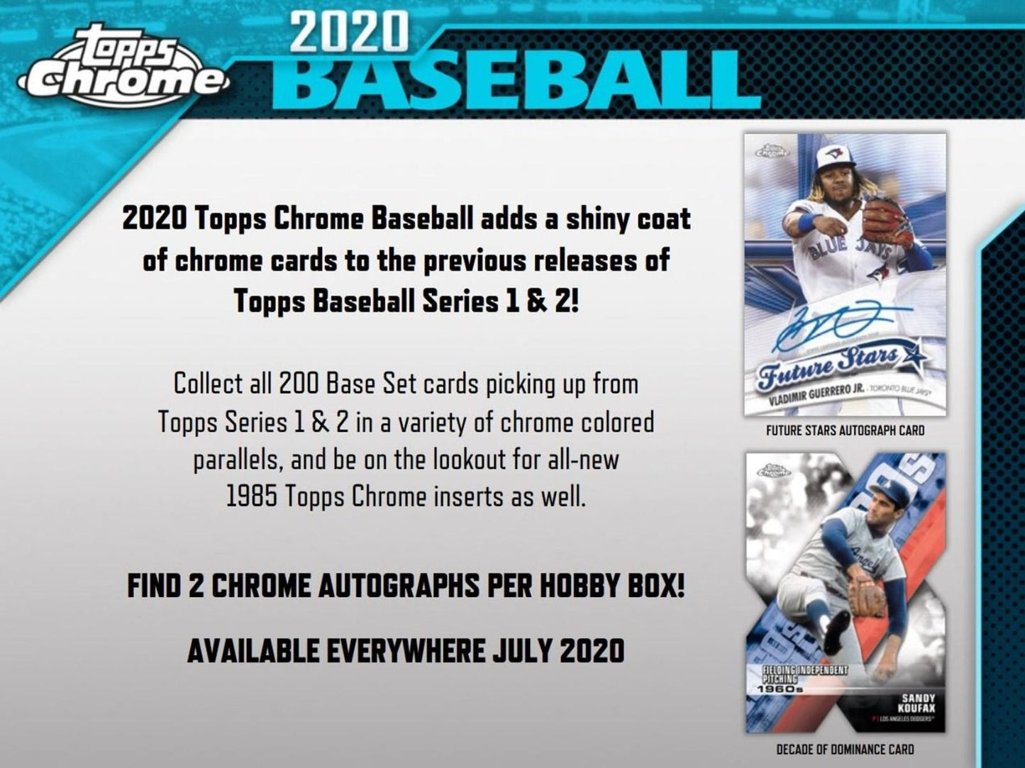 2020 Topps Chrome Baseball Hobby 12 Box (Case)