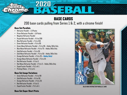 2020 Topps Chrome Baseball Hobby 12 Box (Case)