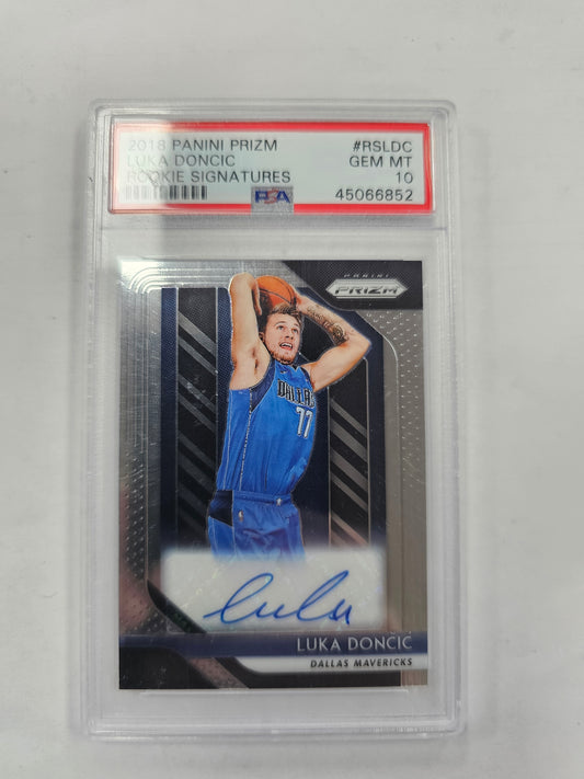 2018 PANINI PRIZM LUKA DONCIC ROOKIE SIGNATURES PSA 10