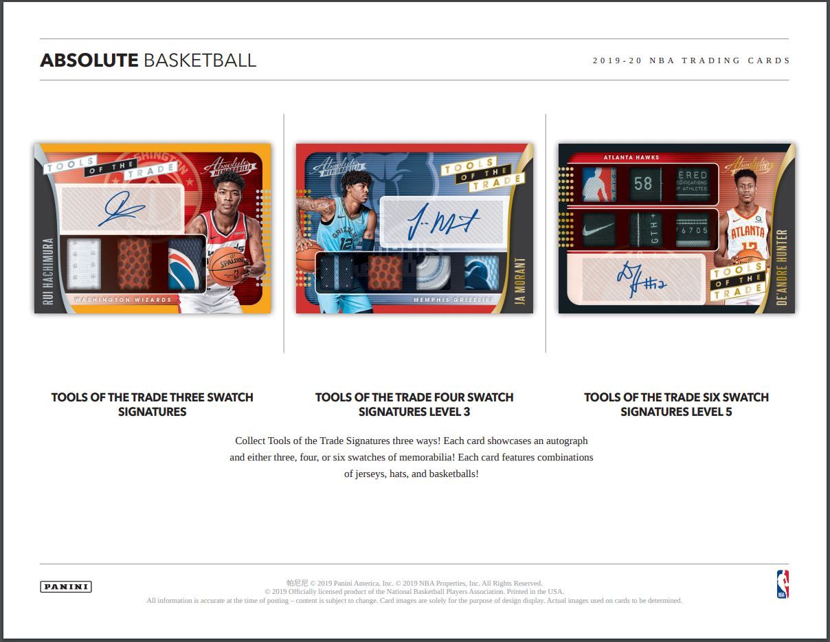 2019-20 Panini Absolute Memorabilia Basketball Hobby 10 Box (Case)