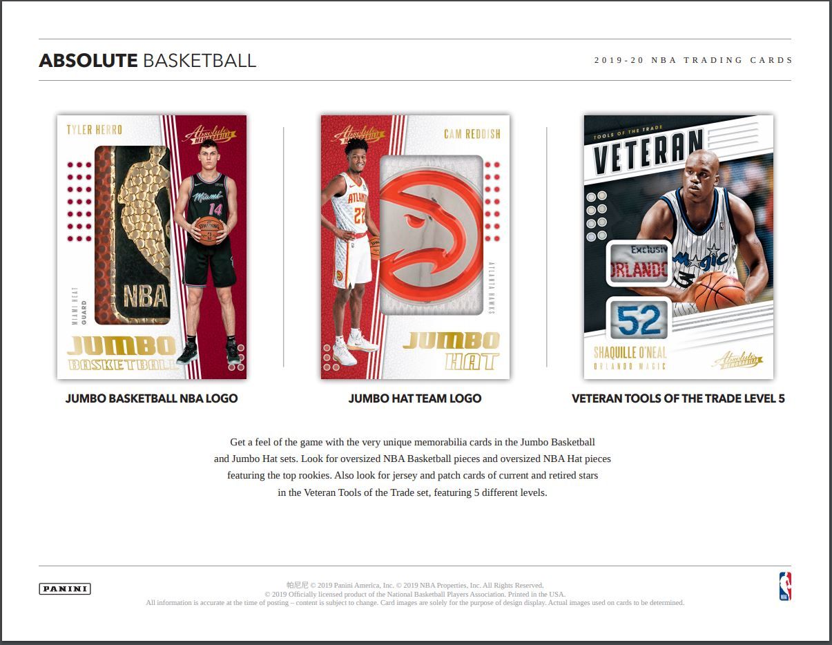 2019-20 Panini Absolute Memorabilia Basketball Hobby 10 Box (Case)