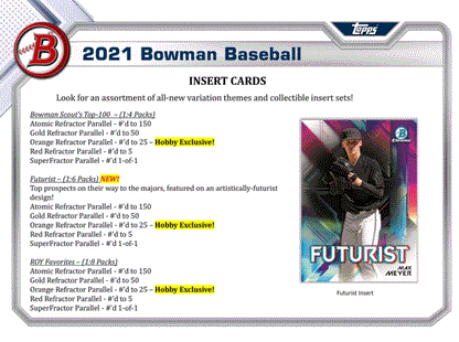 2021 Bowman Baseball Hobby 12 Box (Case)