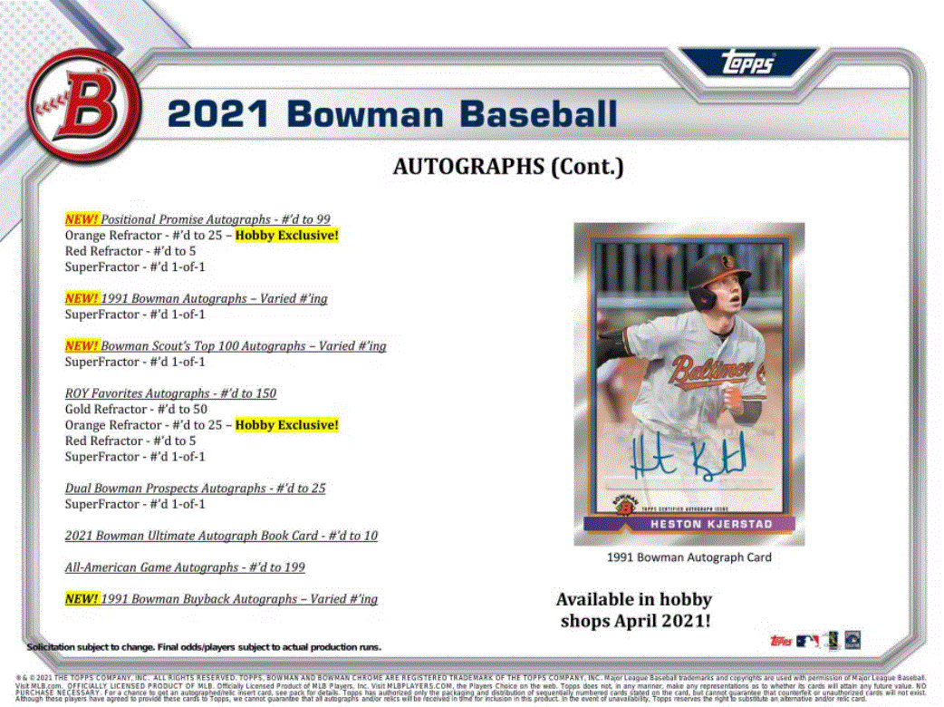 2021 Bowman Baseball Hobby 12 Box (Case)