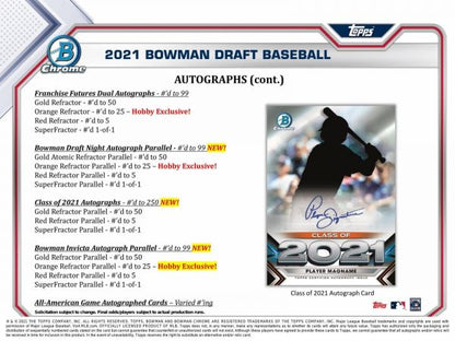 2021 Bowman Draft Baseball Jumbo (Box)