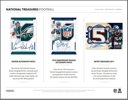 2016 Panini National Treasures Football Hobby 4 Box (Case)