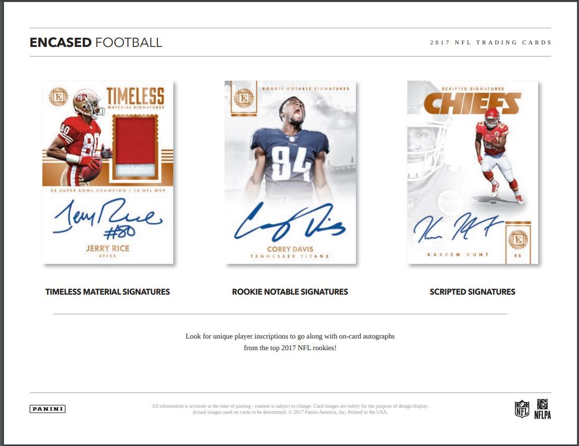 2017 Panini Encased Football Hobby 8 Box (Case)