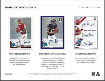 2019 Panini Donruss Optic Football Hobby 12 Box (Case)