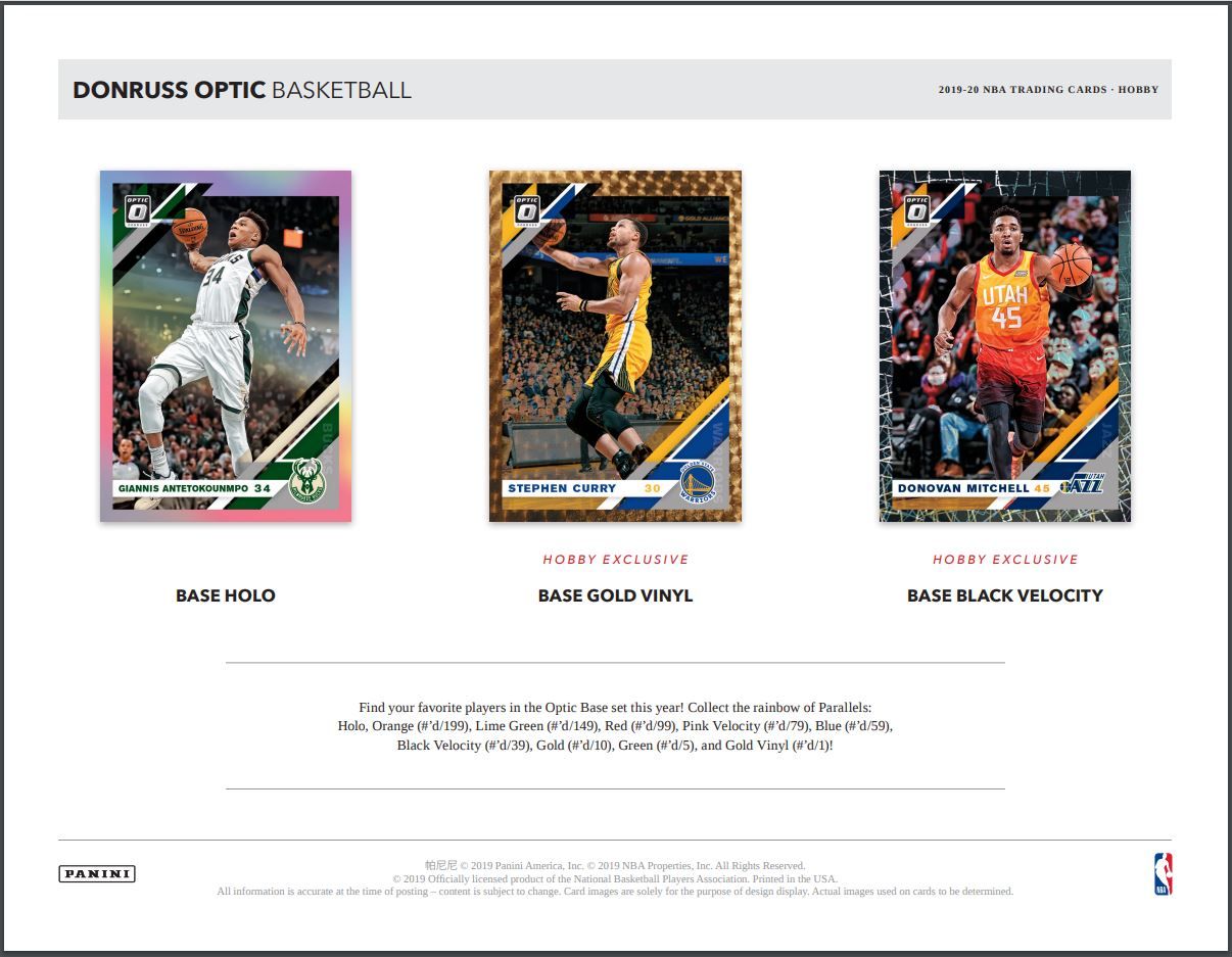 2019-20 Panini Donruss Optic Basketball Hobby (Box)