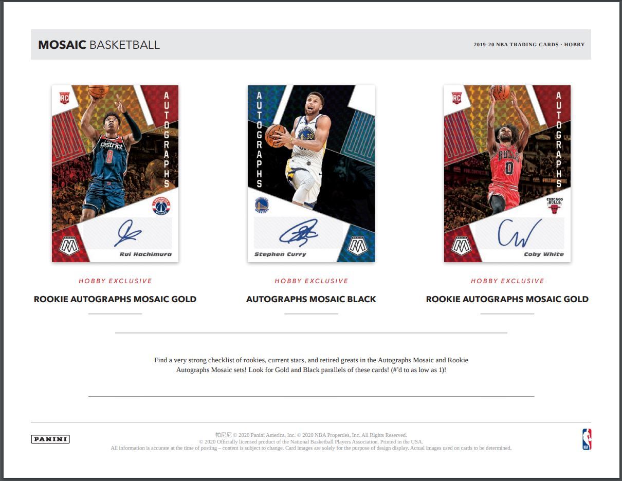 2019-20 Panini Mosaic FOTL 1st Off the Line Basketball Hobby (Box)