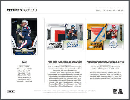 2018 Panini Certified Football Hobby 24 Box (Case)