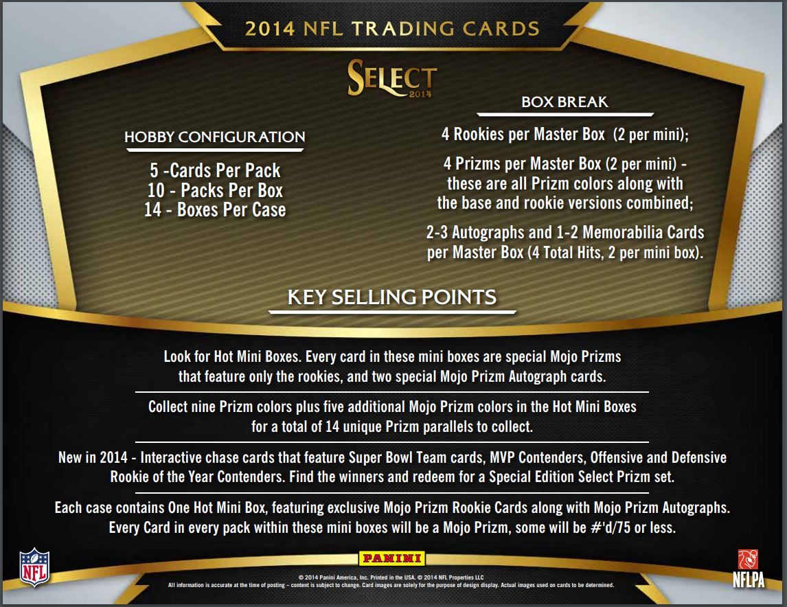 2014 Panini Select Football Hobby (Box)