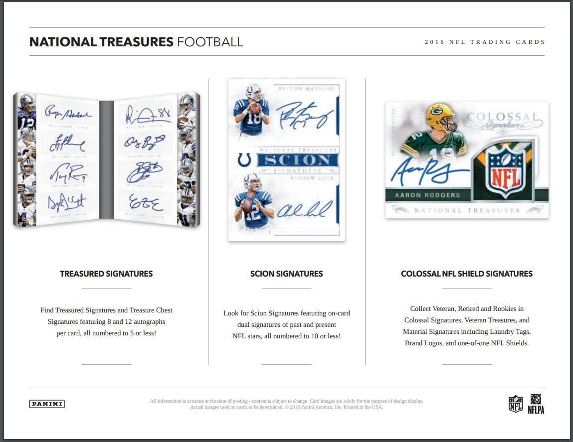 2016 Panini National Treasures Football Hobby 4 Box (Case)