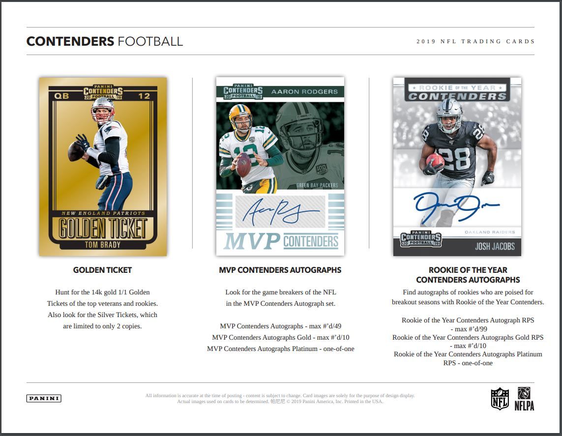 2019 Panini Contenders Football Hobby 12 Box (Case)