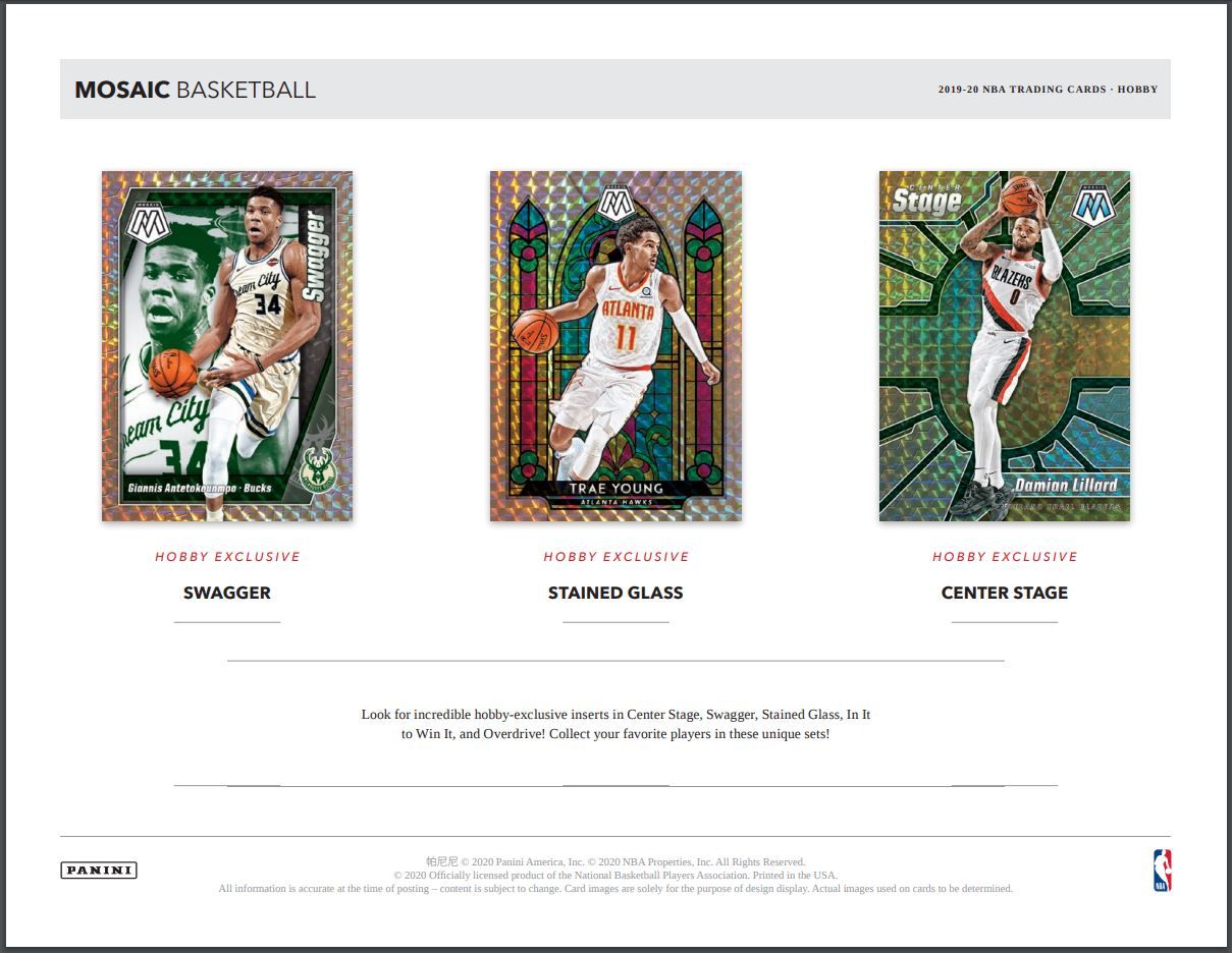 2019-20 Panini Mosaic FOTL 1st Off the Line Basketball Hobby (Box)