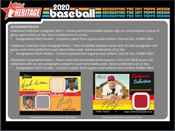 2020 Topps Heritage Baseball Hobby (Box)