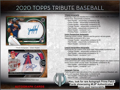 2020 Topps Tribute Baseball Hobby (Box)