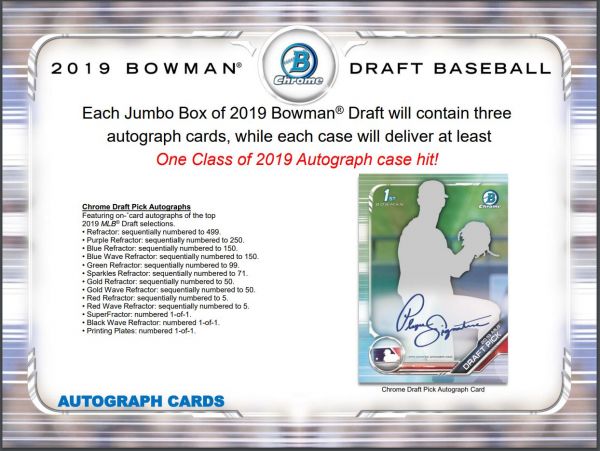 2019 Bowman Draft Baseball Super Jumbo 6 Box (Case)