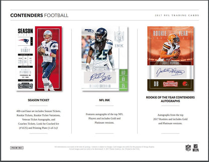 2017 Panini Contenders Football Hobby 12 Box (Case)