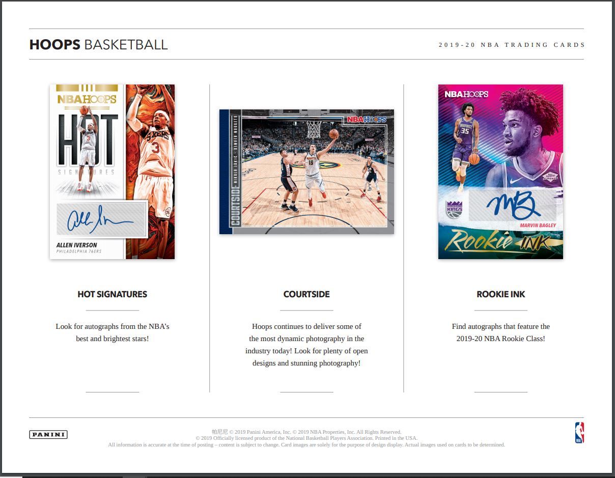 2019-20 Panini Hoops Basketball Hobby 20 Box (Case)