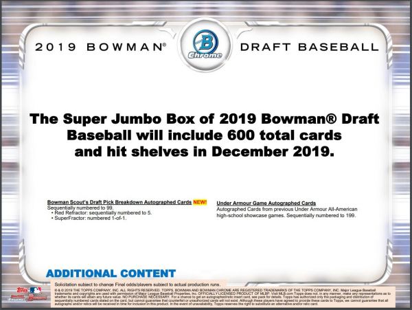 2019 Bowman Draft Baseball Super Jumbo (Box)