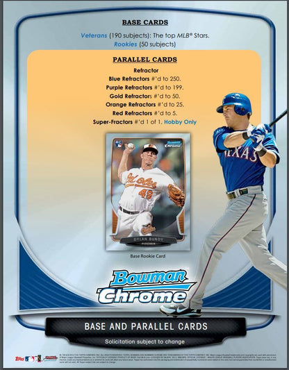 2013 Bowman Chrome Baseball Hobby 12 Box (Case)