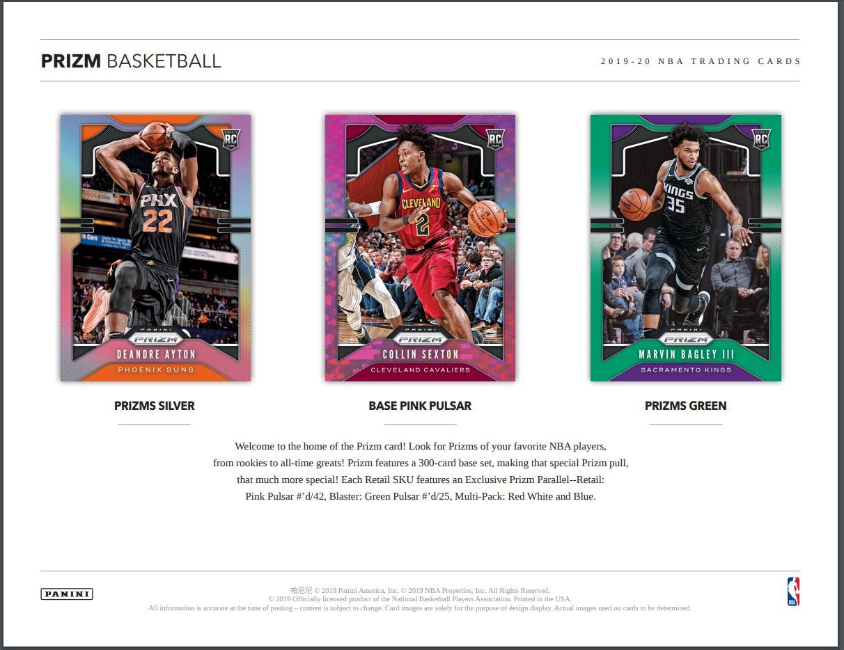 2019-20 Panini Prizm Basketball Retail Hanger (Box)