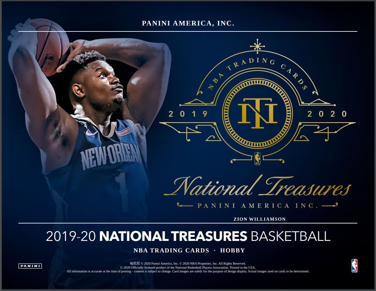 2019-20 Panini National Treasures Basketball Hobby 4 Box (Case)