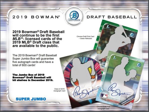 2019 Bowman Draft Baseball Super Jumbo 6 Box (Case)