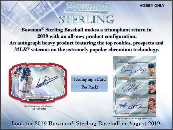 2019 Bowman Sterling Baseball Hobby 12 Box (Case)