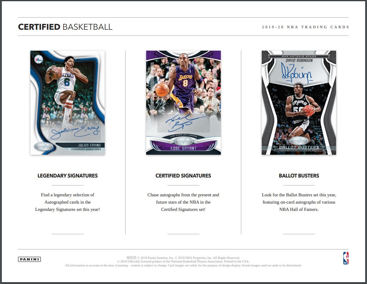 2019-20 Panini Certified Basketball Hobby 12 Box (Case)