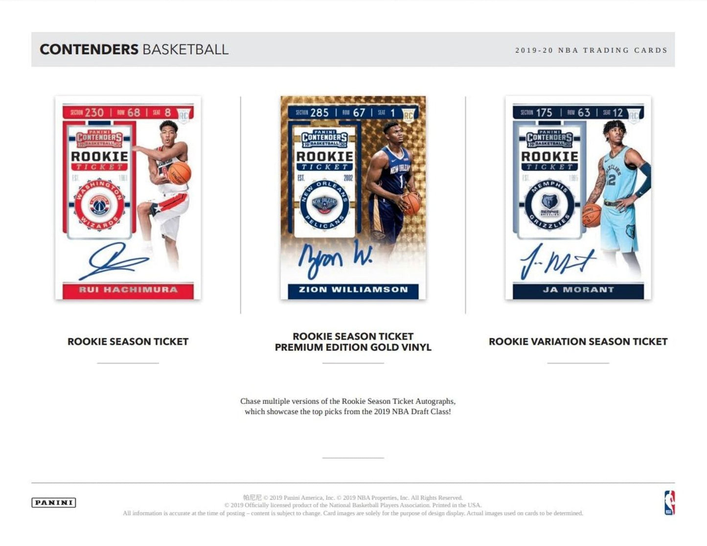 2019-20 Panini Contenders Basketball Hobby (Box)