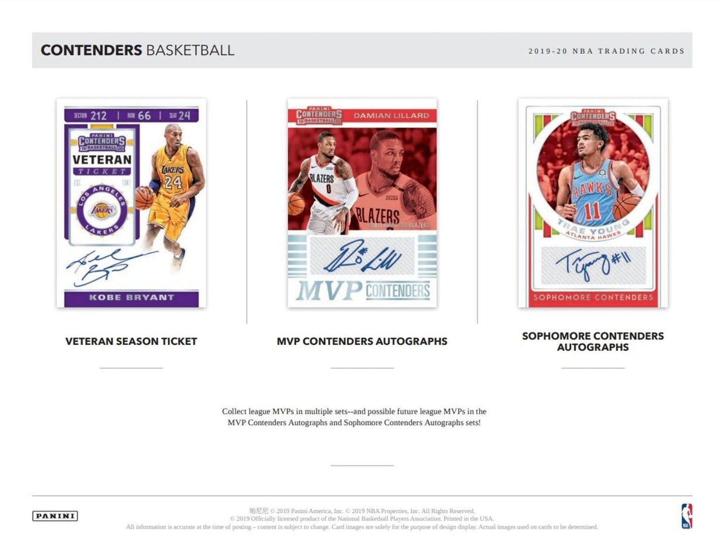 2019-20 Panini Contenders Basketball Hobby (Box)