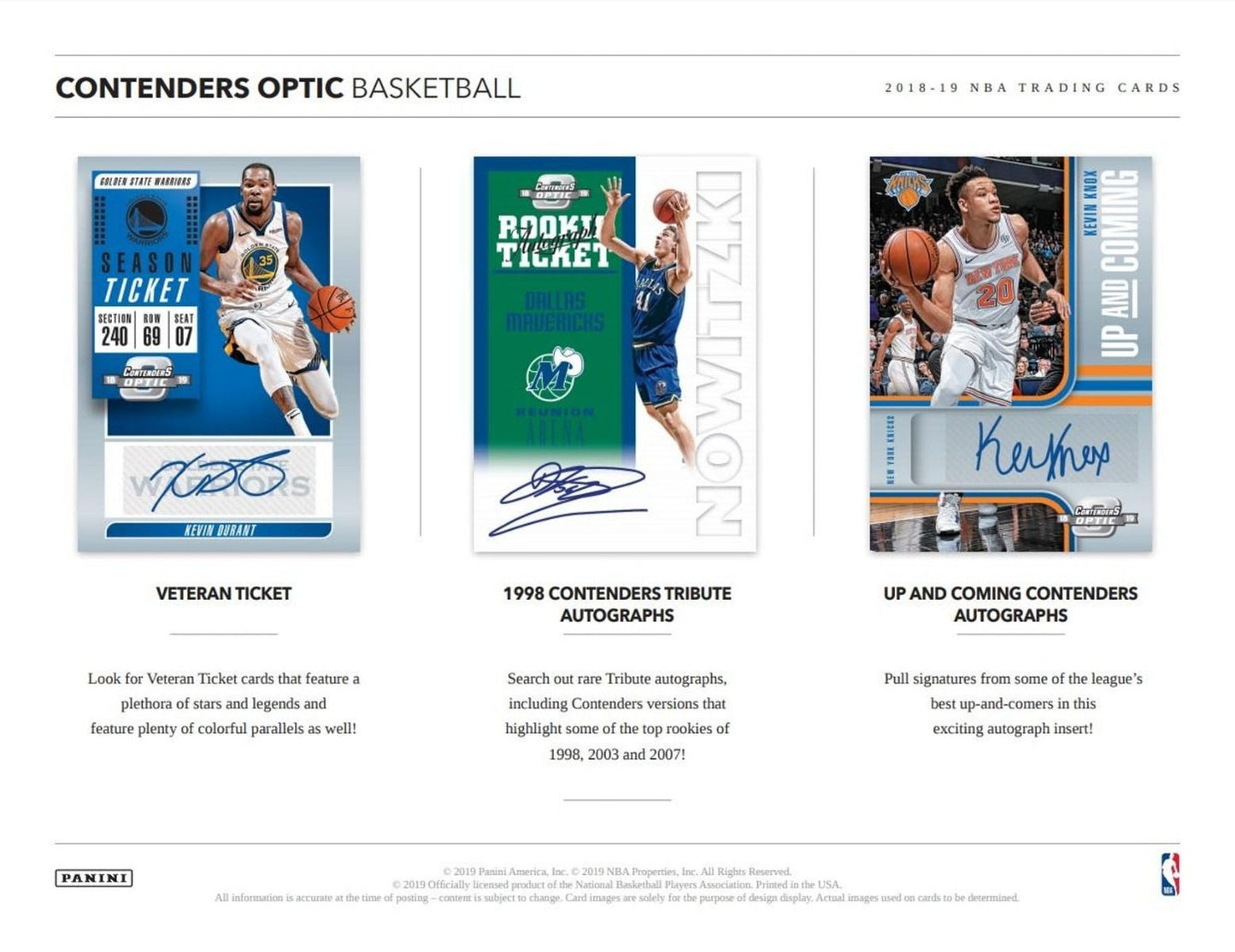 2018-19 Panini Contenders Optic Basketball Hobby (Box)