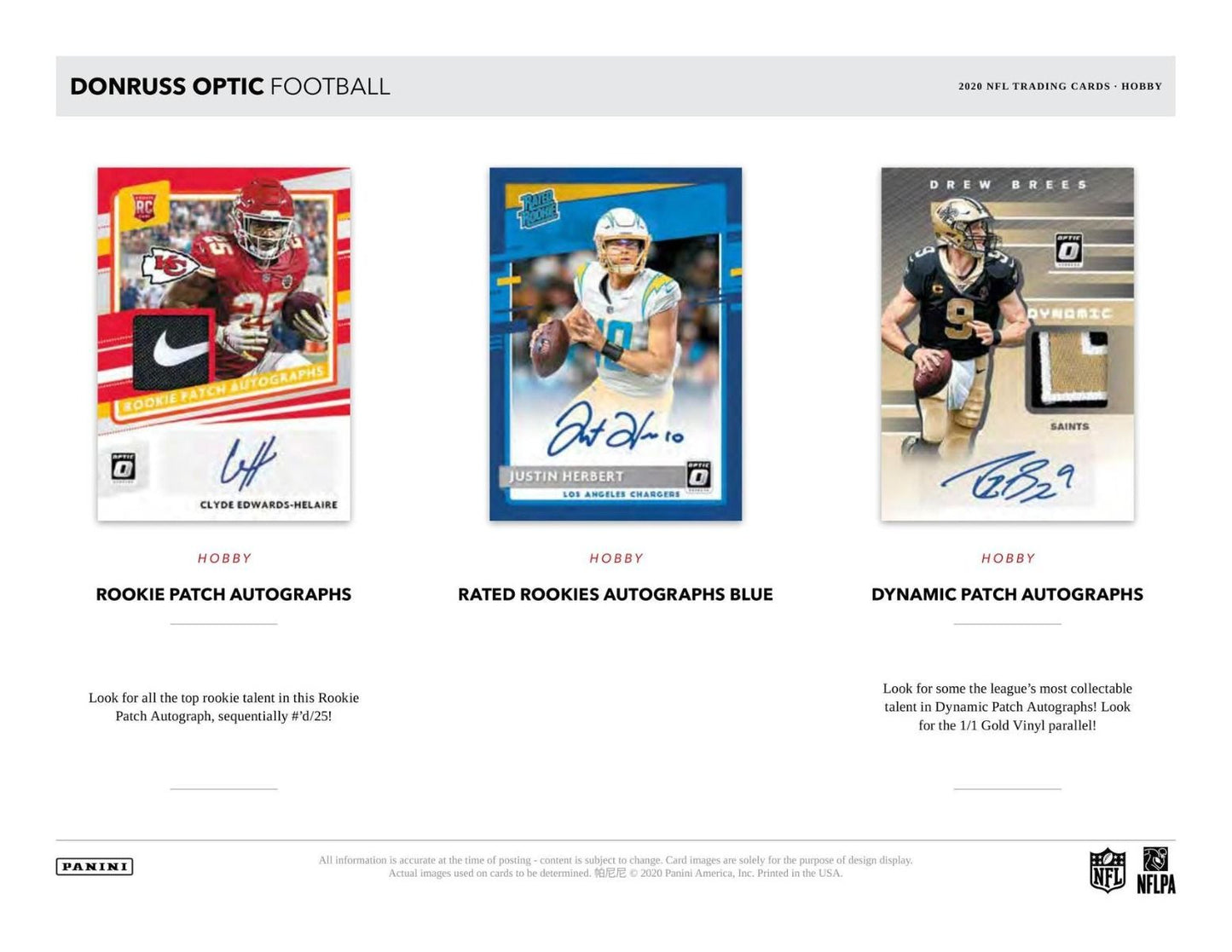 2020 Panini Donruss Optic Football Hobby (Box)