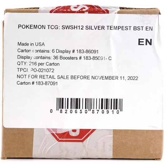 POKEMON SWORD & SHIELD SILVER TEMPEST BOOSTER 6 BOX (CASE)