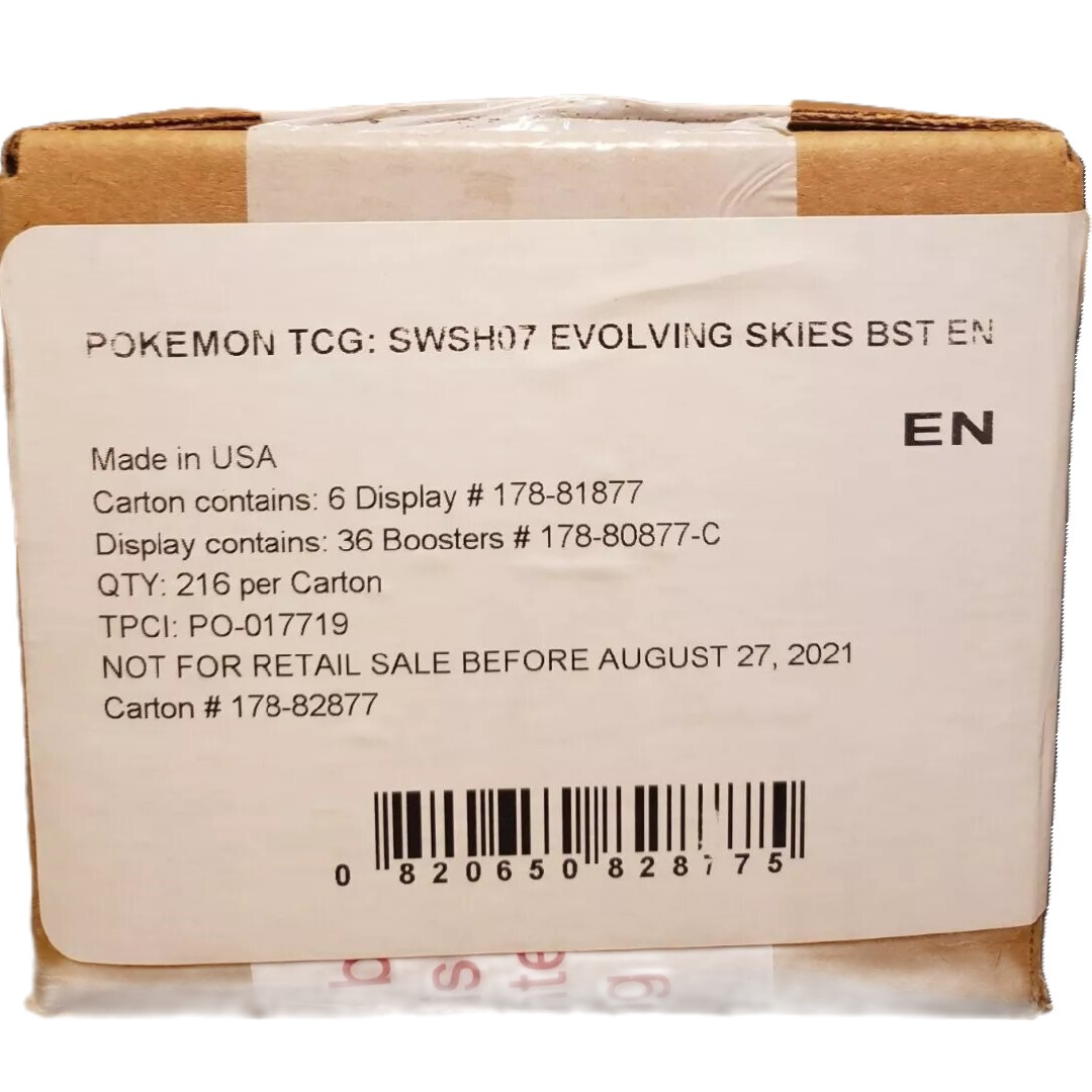 POKEMON SWORD & SHIELD EVOLVING SKIES 6 BOX (CASE)